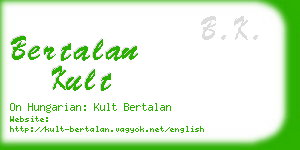 bertalan kult business card